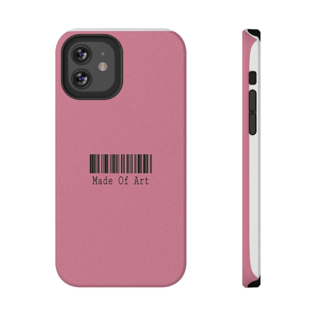 Made of Art Pink Impact-Resistant Phone Case — Barcode Graphic Protective Cover