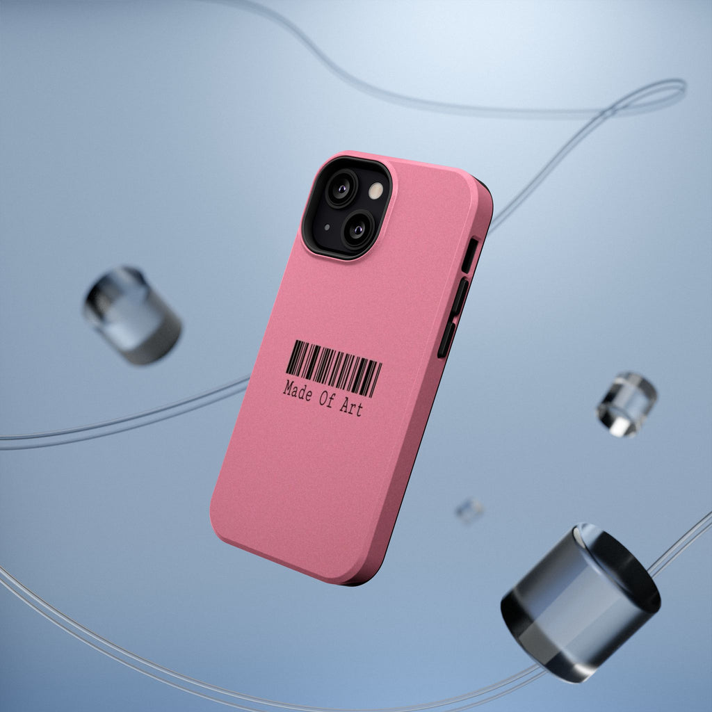 Made of Art Pink Impact-Resistant Phone Case — Barcode Graphic Protective Cover