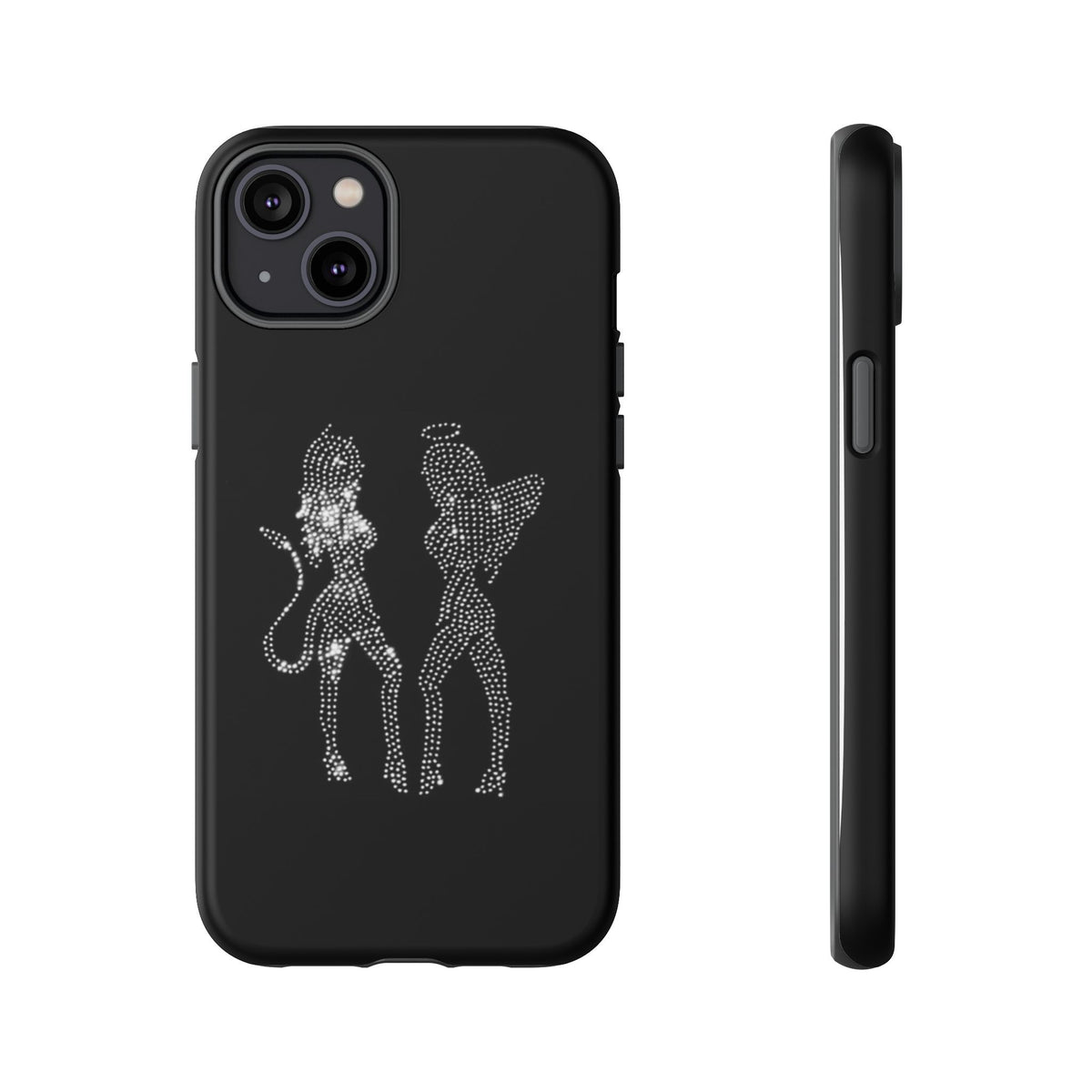 Rhinestone Angel & Devil Phone Case — Bling Protective iPhone Cover