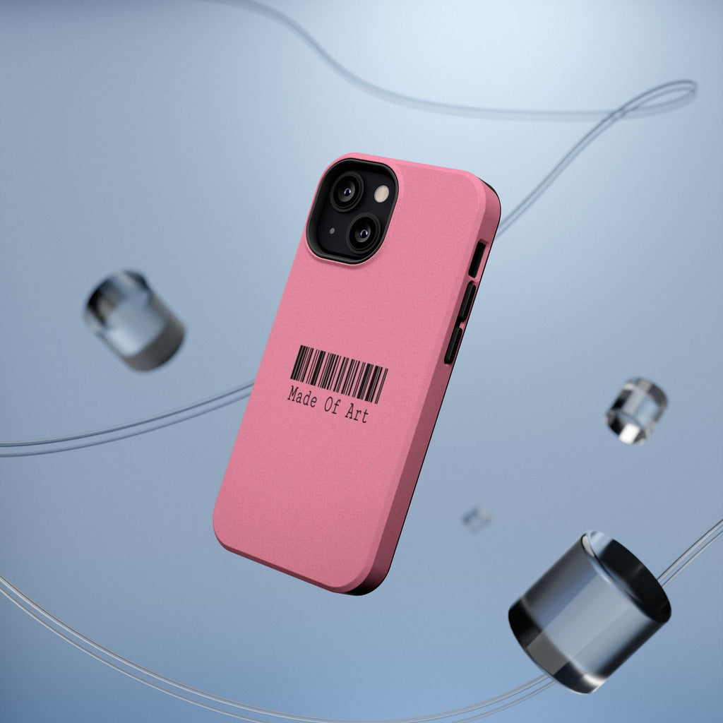 Made of Art Pink Impact-Resistant Phone Case — Barcode Graphic Protective Cover