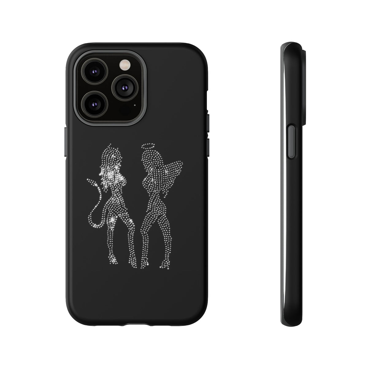 Rhinestone Angel & Devil Phone Case — Bling Protective iPhone Cover