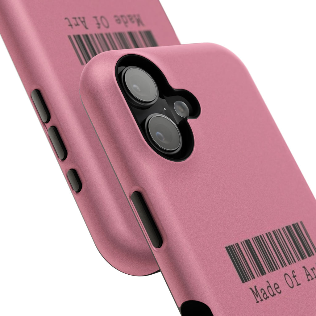 Made of Art Pink Impact-Resistant Phone Case — Barcode Graphic Protective Cover