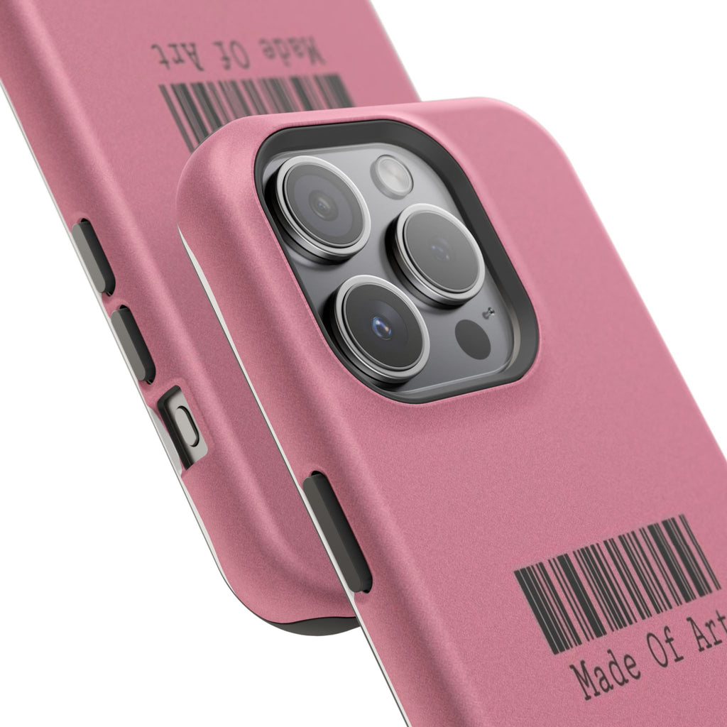 Made of Art Pink Impact-Resistant Phone Case — Barcode Graphic Protective Cover