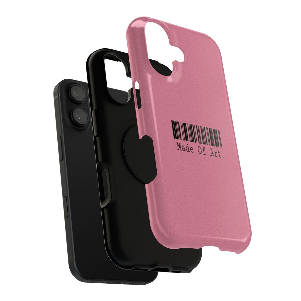 Made of Art Pink Impact-Resistant Phone Case — Barcode Graphic Protective Cover
