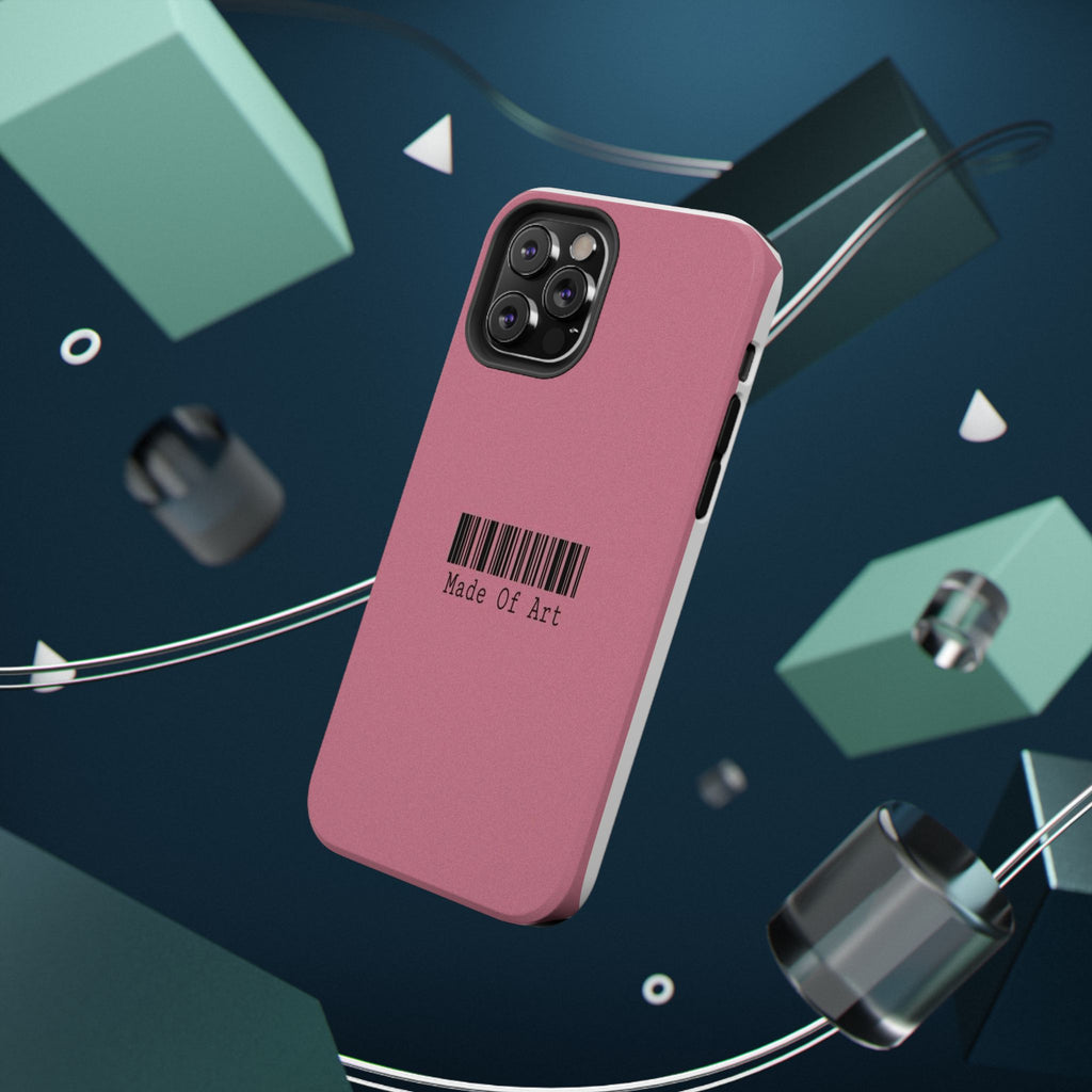 Made of Art Pink Impact-Resistant Phone Case — Barcode Graphic Protective Cover