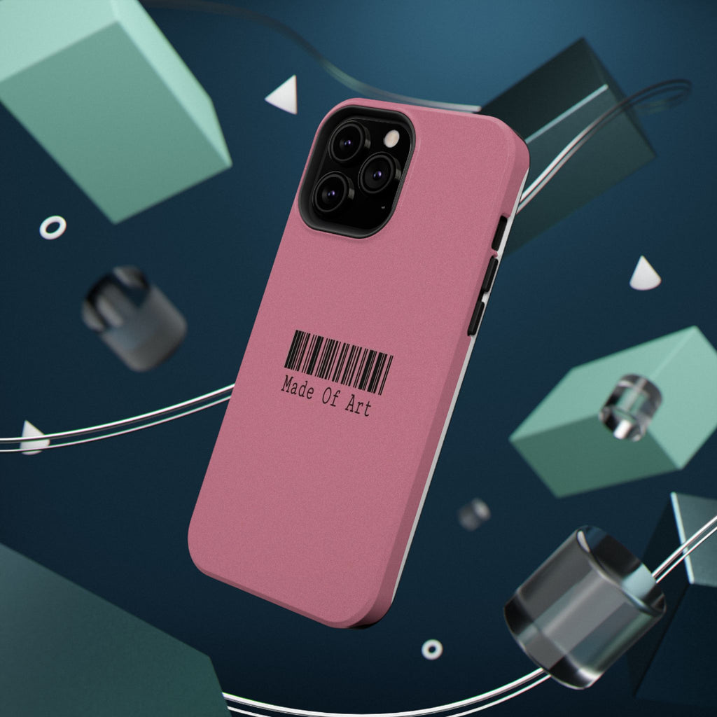 Made of Art Pink Impact-Resistant Phone Case — Barcode Graphic Protective Cover