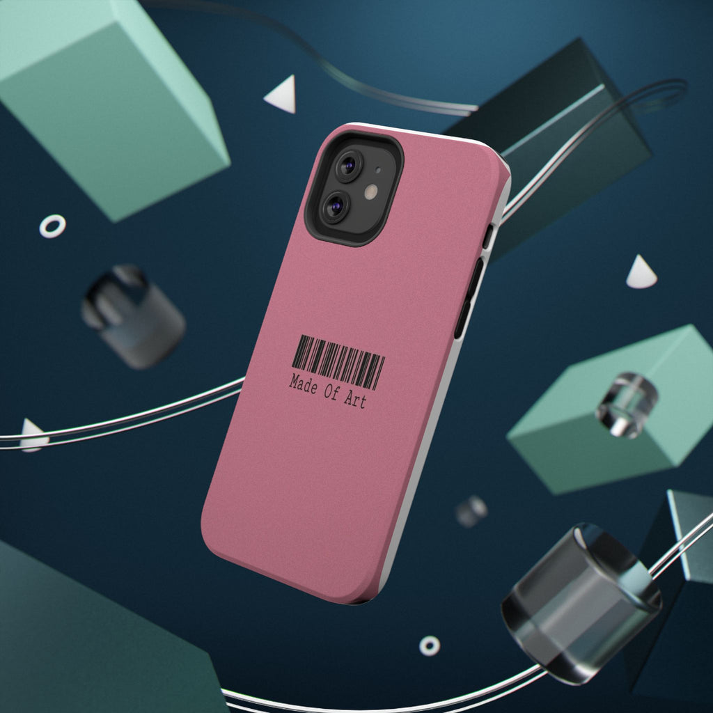 Made of Art Pink Impact-Resistant Phone Case — Barcode Graphic Protective Cover