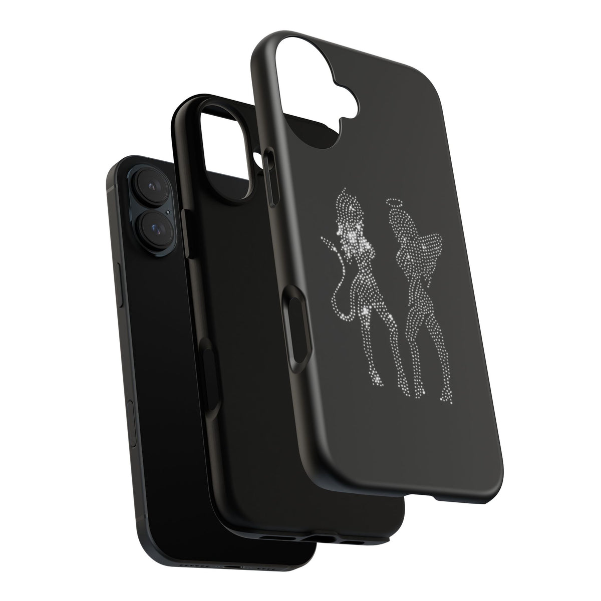 Rhinestone Angel & Devil Phone Case — Bling Protective iPhone Cover