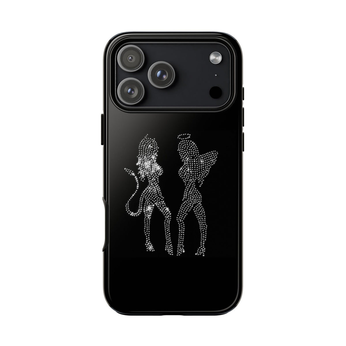Rhinestone Angel & Devil Phone Case — Bling Protective iPhone Cover