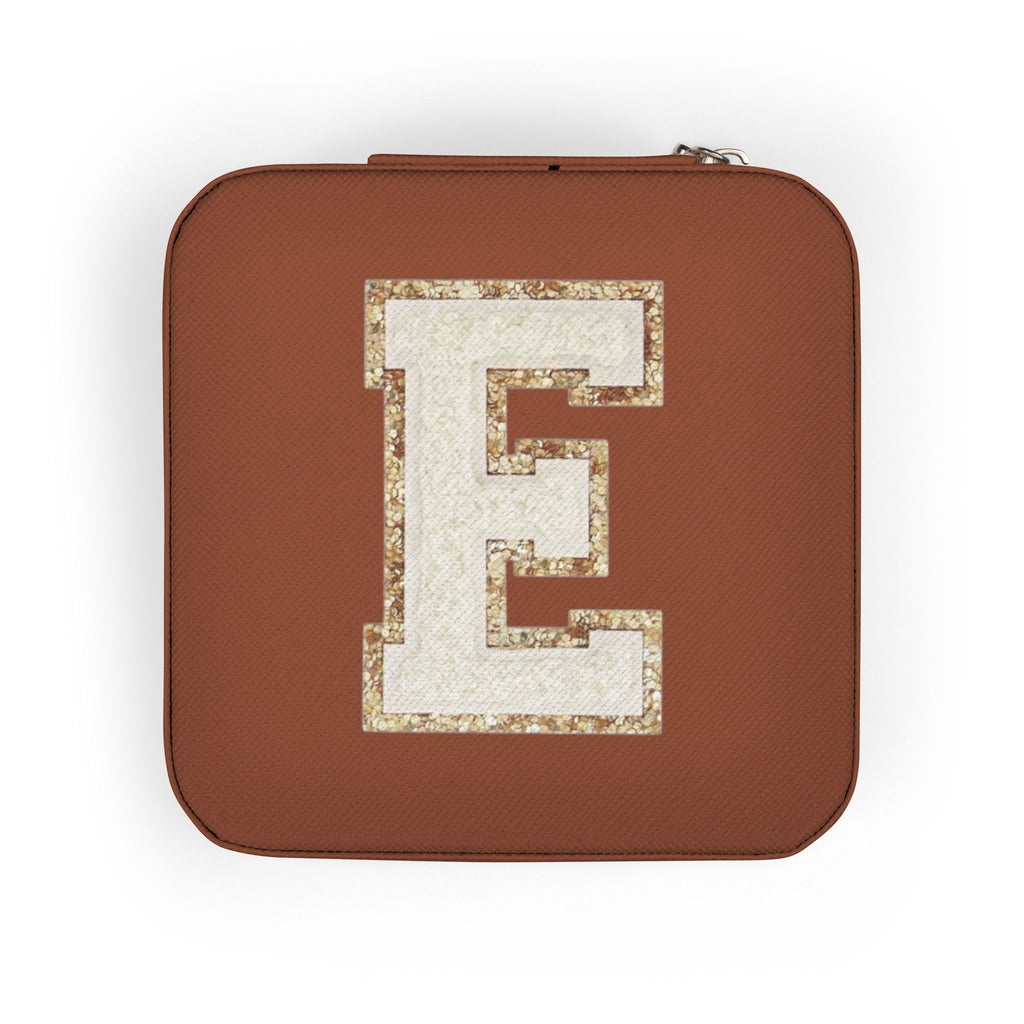 Monogram E Travel Jewelry Case — Compact Pink Travel Jewelry Organizer
